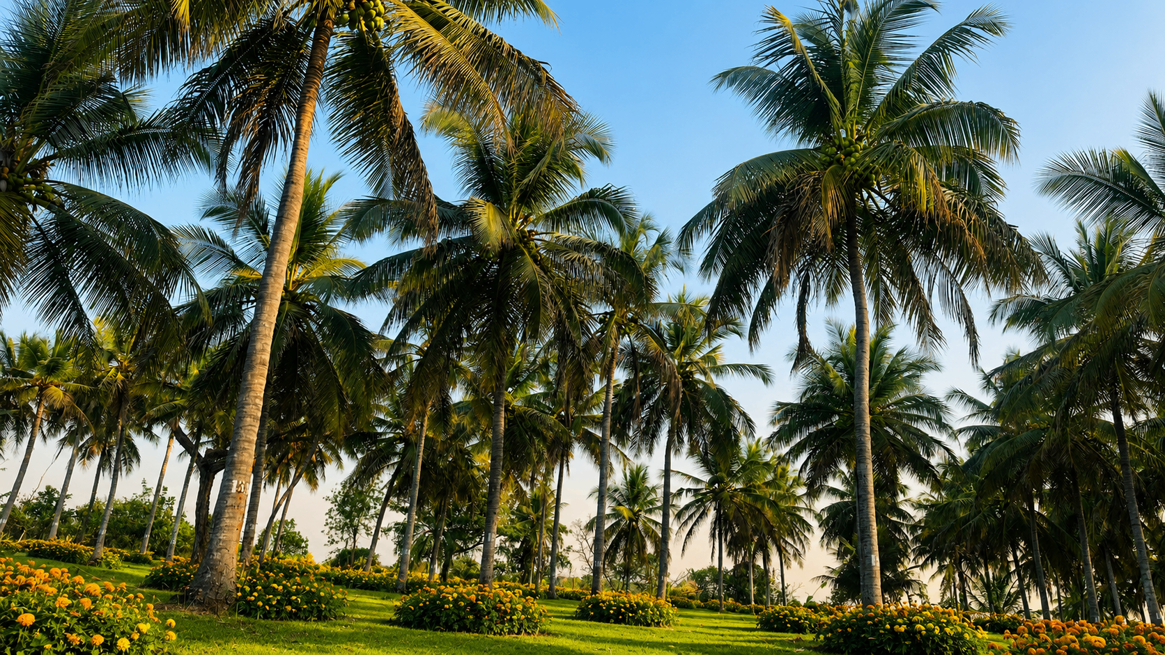 Coconut palm grove